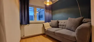 Ein Sitzbereich in der Unterkunft Private Wohnung in Leimen
