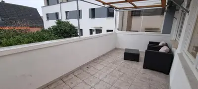 Ein Balkon oder eine Terrasse in der Unterkunft Private Wohnung in Leimen