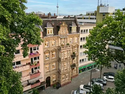 Ein allgemeiner Blick auf Mannheim oder ein Stadtblick von der Ferienwohnung aus