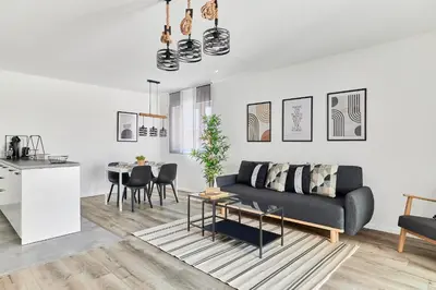 Ein Sitzbereich in der Unterkunft ELA Apartments Mannheim
