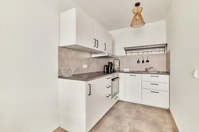 Küche/Küchenzeile in der Unterkunft ELA Apartments Mannheim