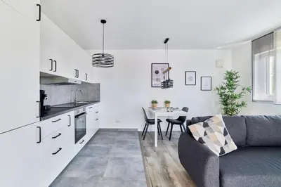 Küche/Küchenzeile in der Unterkunft ELA Apartments Mannheim