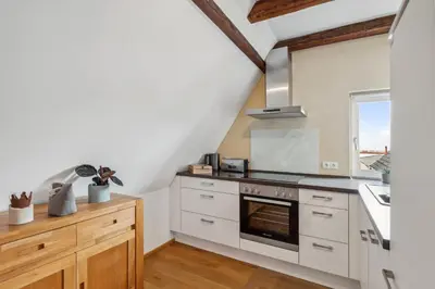 Küche/Küchenzeile in der Unterkunft Feuerstein - 2 BR-Appartment Smart-TV