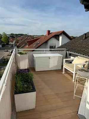 Ein Balkon oder eine Terrasse in der Unterkunft Spacy 3 Bedroom plus Sleeping couch Apartment Work&Travel close to Heidelberg