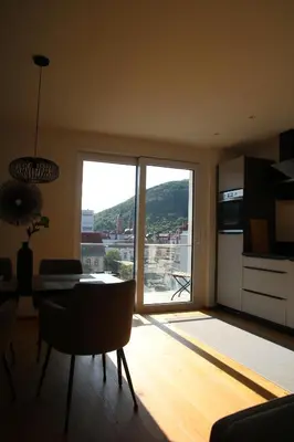 Küche/Küchenzeile in der Unterkunft Modernes City-Apartment