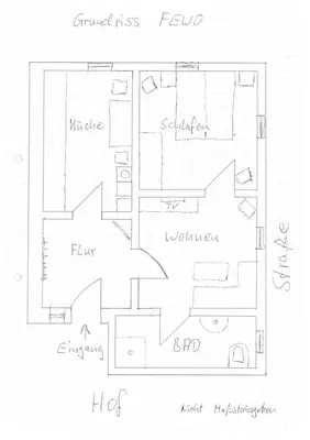 Grundriss der Unterkunft Alte Hütte
