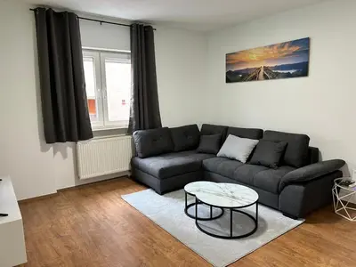 Ein Sitzbereich in der Unterkunft Zentrale 3Zimmer Wohnung mit Stellplatz