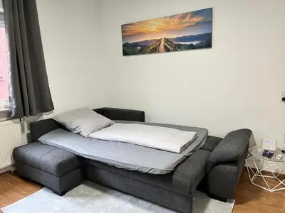 Ein Sitzbereich in der Unterkunft Zentrale 3Zimmer Wohnung mit Stellplatz