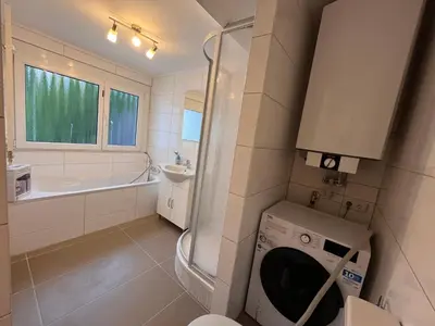 Ein Badezimmer in der Unterkunft Bohlen-Mühle - Monteurzimmer Reuhl