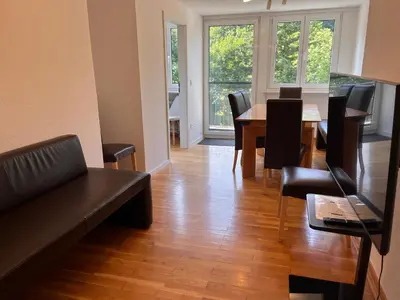 Ein Sitzbereich in der Unterkunft Bohlen-Mühle - Monteurzimmer Reuhl
