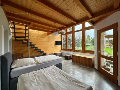 Ein Bett oder Betten in einem Zimmer der Unterkunft Pension Schramm