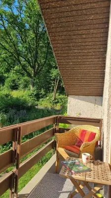 Ein Garten an der Unterkunft Ferienwohnung Am Kirchberg