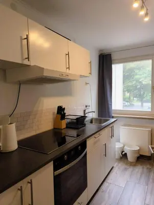 Küche/Küchenzeile in der Unterkunft L8 Street Monteurwohnung - Karlsruhe