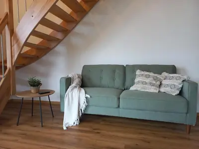 Ein Sitzbereich in der Unterkunft Dorfliebe Winterkasten