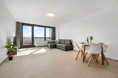 Ein Sitzbereich in der Unterkunft Casa Bergblick