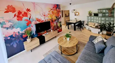 Ein Sitzbereich in der Unterkunft Ferienwohnungen Krüger 'Apartment Marina'