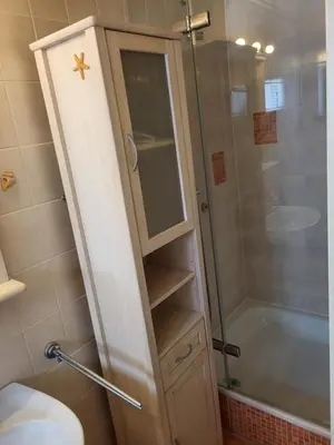 Ein Badezimmer in der Unterkunft Ferienapartment Schlummerhausen