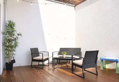 Ein Sitzbereich in der Unterkunft Whirlpool & Terrasse - Familien & Gruppenfreundlich