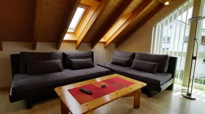 Ein Sitzbereich in der Unterkunft Ferienwohnung Wetterauer