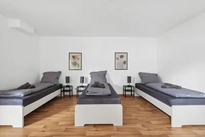 Ein Sitzbereich in der Unterkunft LI01 Apartment in Pfungstadt!