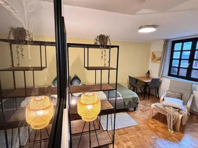 Ein Sitzbereich in der Unterkunft Stilvoll mitten Neu-Isenburg