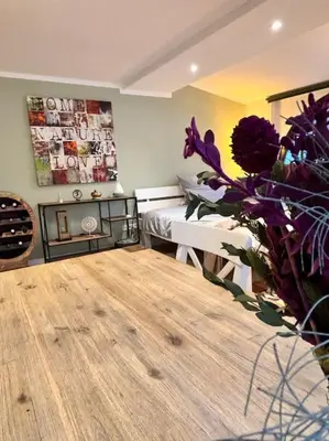 Ein Bett oder Betten in einem Zimmer der Unterkunft Einzigartig nahe Frankfurt!