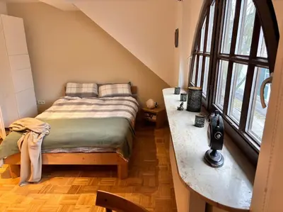 Ein Bett oder Betten in einem Zimmer der Unterkunft Ruhig & Gemütlich Nahe Frankfurt
