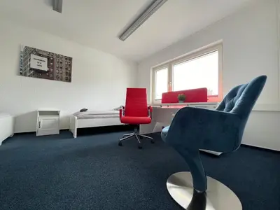 Ein Sitzbereich in der Unterkunft Mieterlux Frankfurt Heusenstamm 46
