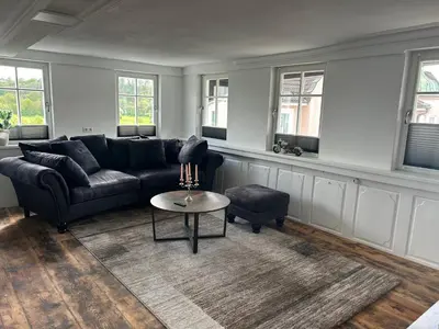 Ein Sitzbereich in der Unterkunft MRK Business Flats