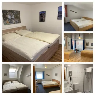 Ein Bett oder Betten in einem Zimmer der Unterkunft Hotel Sonne