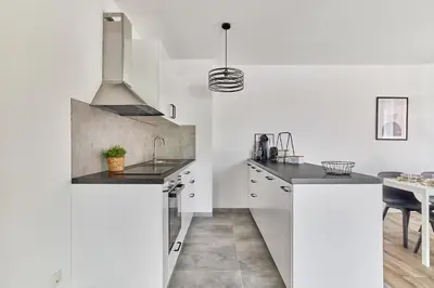Küche/Küchenzeile in der Unterkunft Neubau Luxus Penthouse - Netflix - BBQ