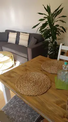 Ein Sitzbereich in der Unterkunft Beas Ferienglück