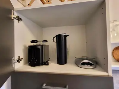 Küche/Küchenzeile in der Unterkunft nJoy! Comfort Apartment Bietigheim - Balkon & gratis WLAN