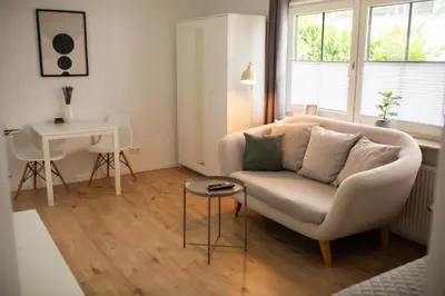 Ein Sitzbereich in der Unterkunft HUGOS Studio Apartment