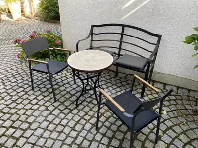 Ein Patio oder anderer Außenbereich in der Unterkunft Bienenstube