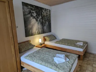 Ein Bett oder Betten in einem Zimmer der Unterkunft Ferienwohnungen Schallenberg Fewo Nr 6