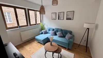 Ein Sitzbereich in der Unterkunft Design Apartment im Schlossareal Deidesheim