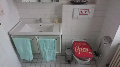 Ein Badezimmer in der Unterkunft Ferienwohnung Weinstraßenmitte