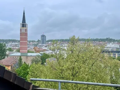 Ein allgemeiner Blick auf Pforzheim oder ein Stadtblick von der Ferienwohnung aus