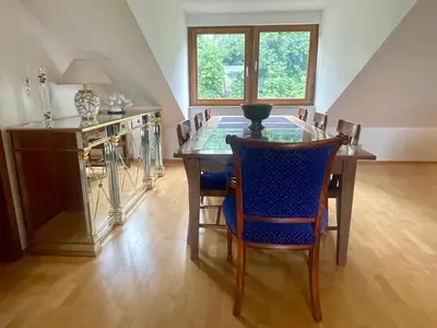 Küche/Küchenzeile in der Unterkunft Goldstadt City Loft 3-Zimmer Balkon & Garage Zentrum Pforzheim