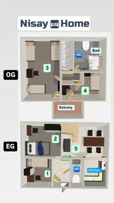 Grundriss der Unterkunft Nisay Home - City House - Central Location - 5 Rooms