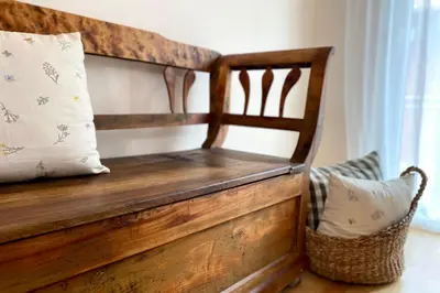 Ein Bett oder Betten in einem Zimmer der Unterkunft Das Winzereck - 4 Sterne Ferienhaus in der Südpfalz