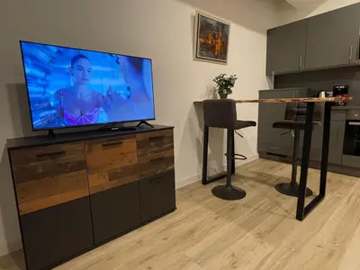 TV/Unterhaltungsangebot in der Unterkunft Goldstadt Comfort Suite - City Apartment Schlössle