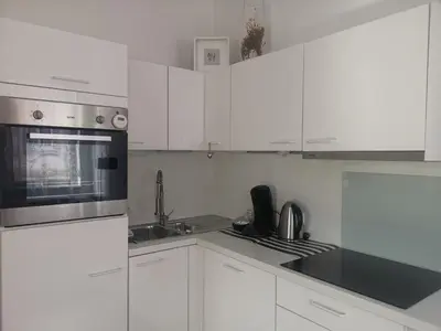 Küche/Küchenzeile in der Unterkunft Helle Stadtwohnung Miltenberg Perle am Main
