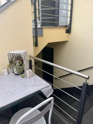 Ein Balkon oder eine Terrasse in der Unterkunft Am Dollespark