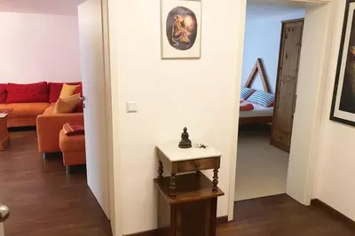 Ein Sitzbereich in der Unterkunft Ferienwohnung zwischen Weinheim und Hemsbach