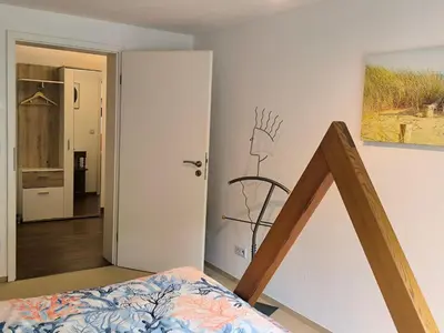 Ein Bett oder Betten in einem Zimmer der Unterkunft Ferienwohnung zwischen Weinheim und Hemsbach