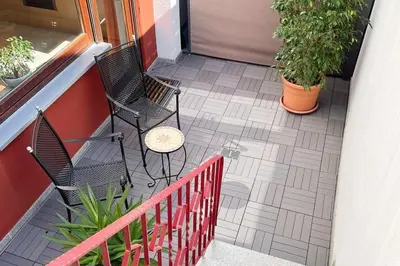 Ein Balkon oder eine Terrasse in der Unterkunft Ferienwohnung zwischen Weinheim und Hemsbach