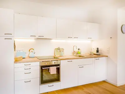 Küche/Küchenzeile in der Unterkunft Hinterhof-Juwel mit Küche und Smart-TV