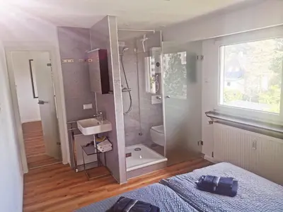 Ein Badezimmer in der Unterkunft Ferienwohnung Bergblick
